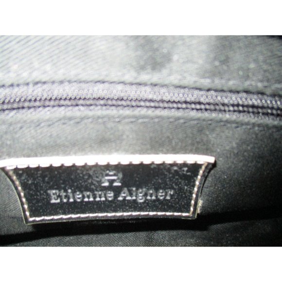 *RETRO Etienne Aigner Black Mini Microfiber Fabric Clutch Satchel Bag - Picture 5 of 5